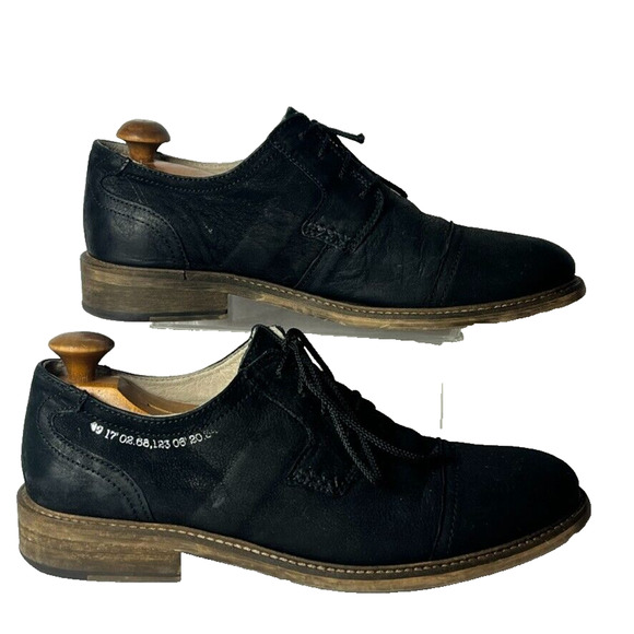 John Fluevog Shoes Men's Size 10 Grant Derby Leather Dress Casual CapToe Lined - Picture 4 of 13